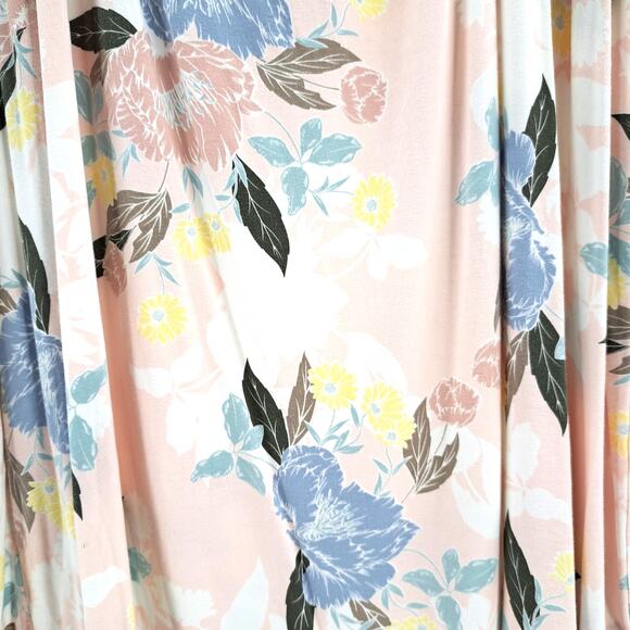 Torrid Top Plus 3X Floral Super Soft Cold Shoulder Ruffle Flutter Sleeve Peach‎ - Picture 5 of 9